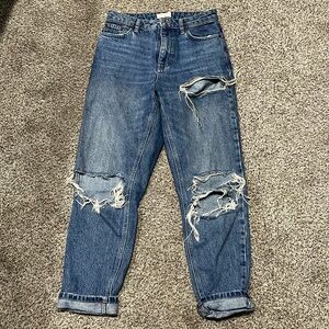 Topshop ripped mom jeans